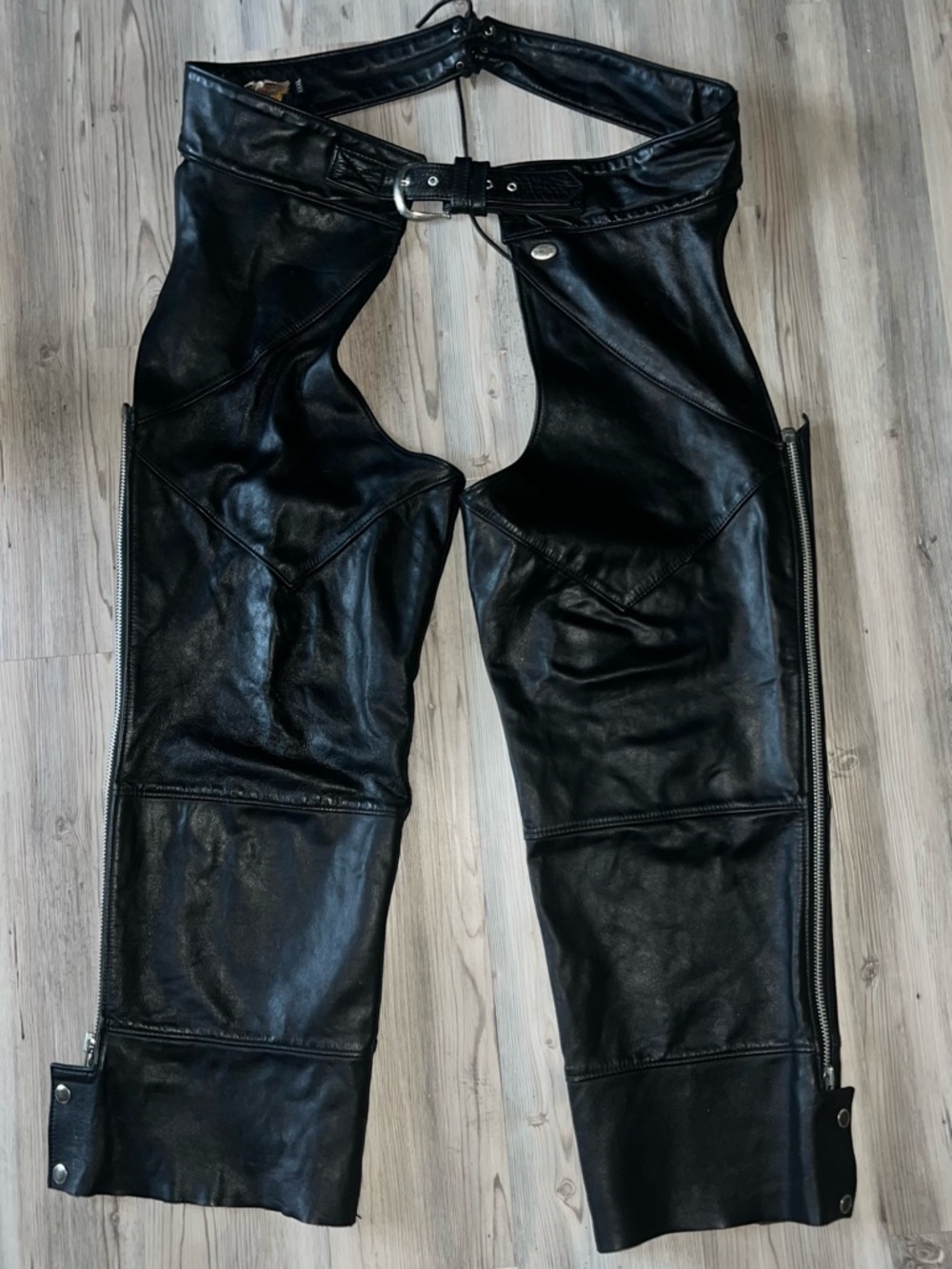 Harley Davidson Chaps 3XL Black Leather  Biker Riding Mens 3XL